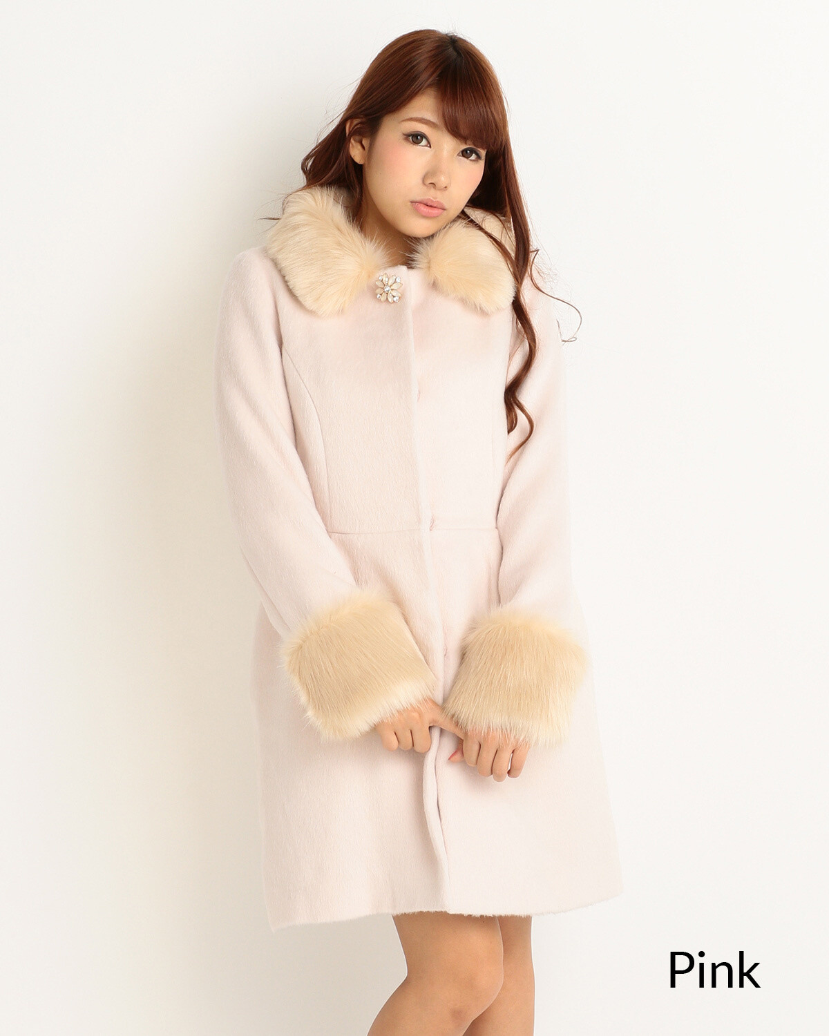 faux fur collar and cuffs