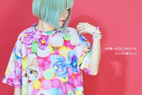 ACDC RAG Name Neko Candy Pattern T-Shirt Dress: ACDC RAG - Tokyo Otaku ...