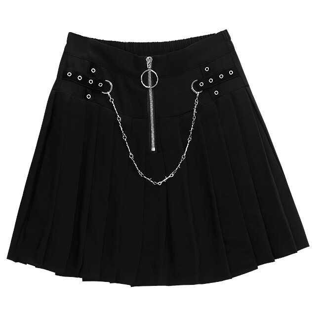 LISTEN FLAVOR Barbed Wire Chain Pleated Skirt - Tokyo Otaku Mode (TOM)