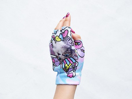 ACDC RAG Fancy Cat Fingerless Gloves: ACDC RAG - Tokyo Otaku Mode (TOM)