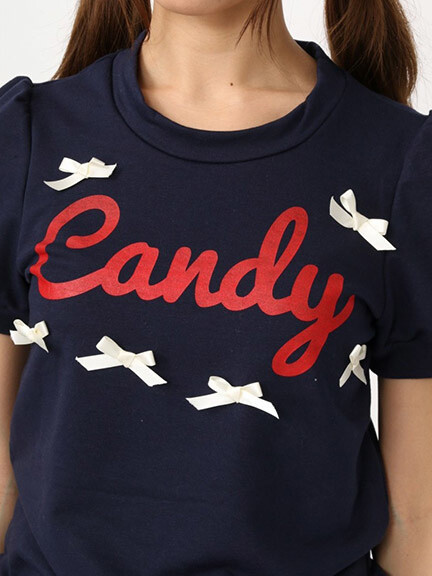 Ank Rouge Candy Logo & Ribbons Fleece-Lined Top - Tokyo Otaku Mode (TOM)