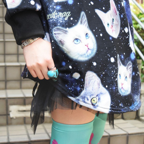ACDC RAG Cat Hoodie Dress: ACDC RAG - Tokyo Otaku Mode (TOM)