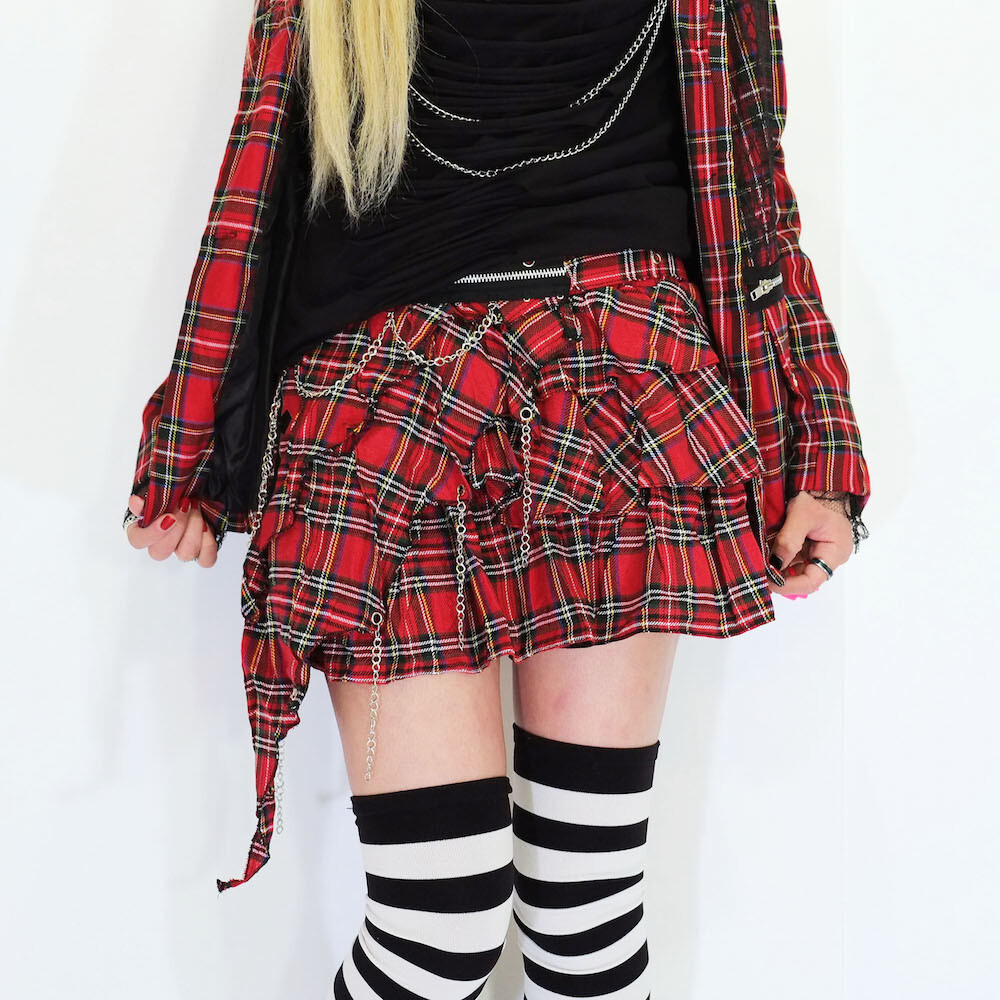 ACDC RAG 3-Layer Assymetrical Skirt: ACDC RAG - Tokyo Otaku Mode (TOM)