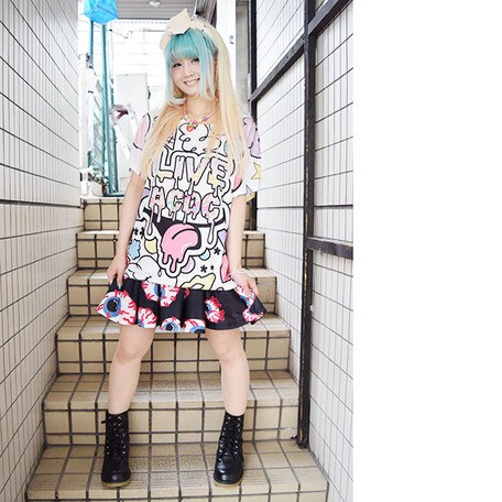ACDC RAG Eyeball Flared Skirt - Tokyo Otaku Mode (TOM)