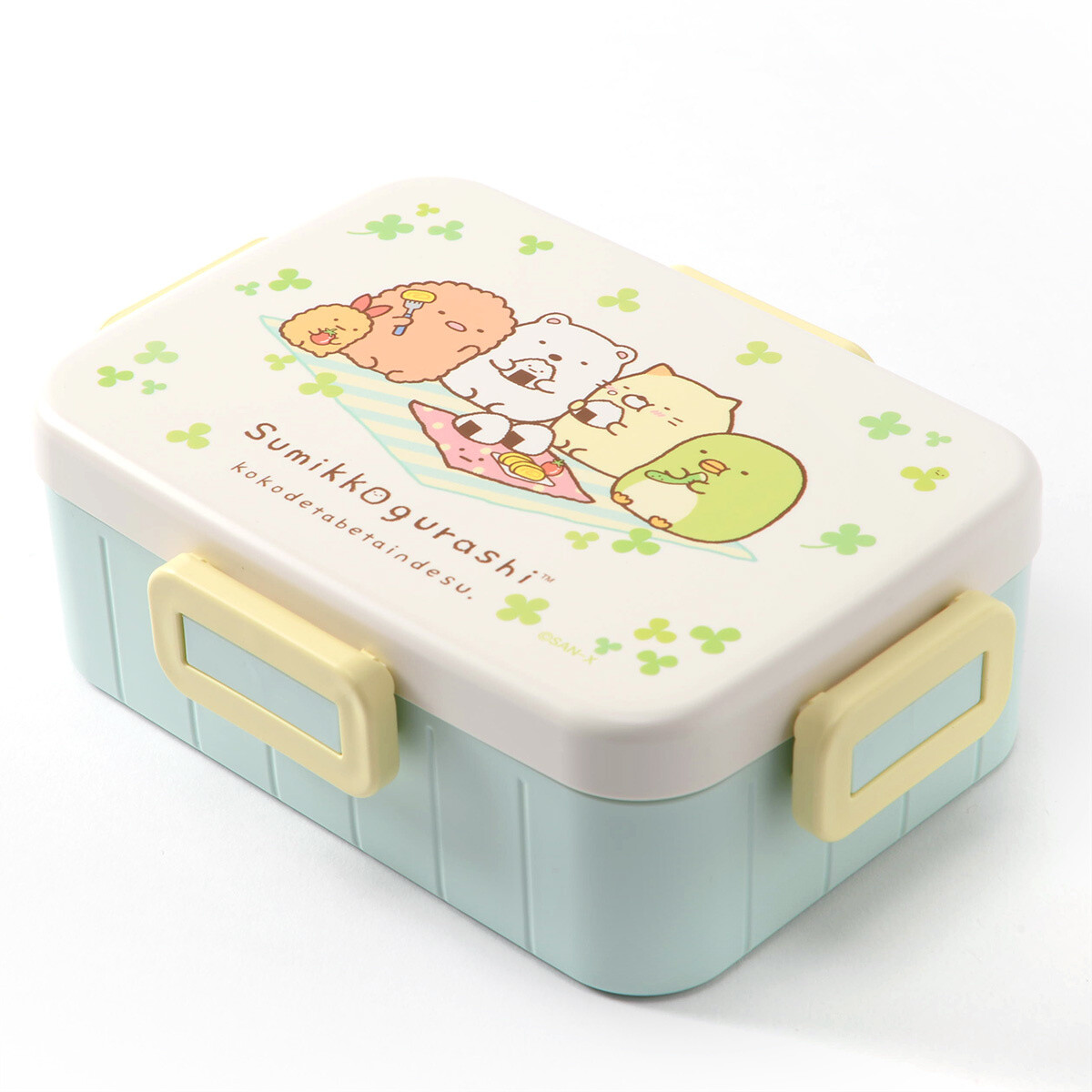 Sumikko Square Lunch Box with Partition and Clear Lid 450ml, Antibacterial  Material - Merae