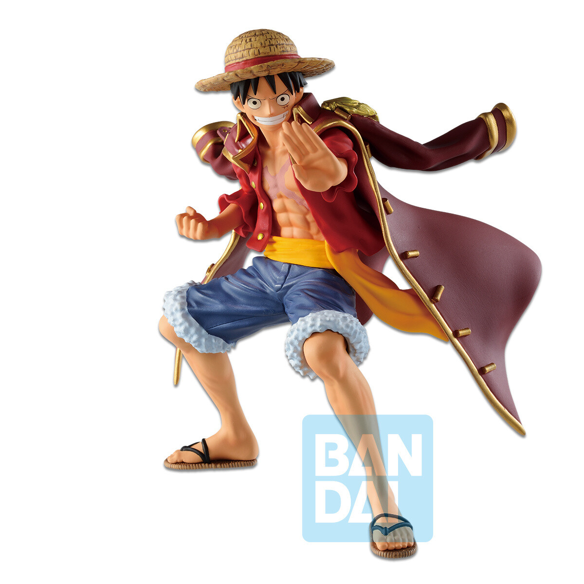 Bandai Anime Heroes One Piece Monkey D Luffy cloak battle suit crouching  ornaments model King of Thieves hand-me-down Toys