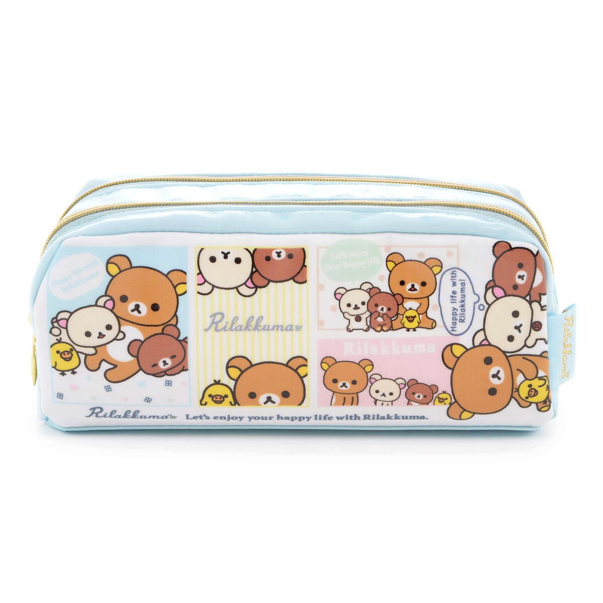 Rilakkuma Happy Life with Rilakkuma Double Zipper Pen Pouch SanX