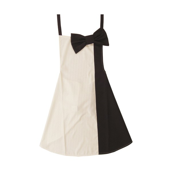 pink trick Prima Ribbon Colorblock Apron - Black & White: pink trick ...