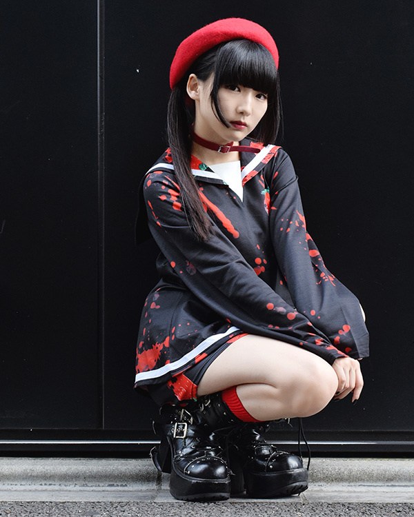 ACDC RAG Bloody Strawberry Long Sleeve Sailor Top - Tokyo Otaku Mode (TOM)