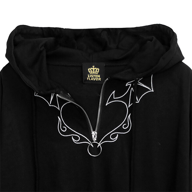 LISTEN FLAVOR Devil Heart 2-Way Mesh Hoodie - Tokyo Otaku Mode (TOM)