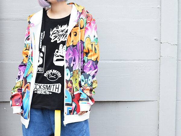 ACDC RAG Street Pattern Music Zip Hoodie - Tokyo Otaku Mode (TOM)