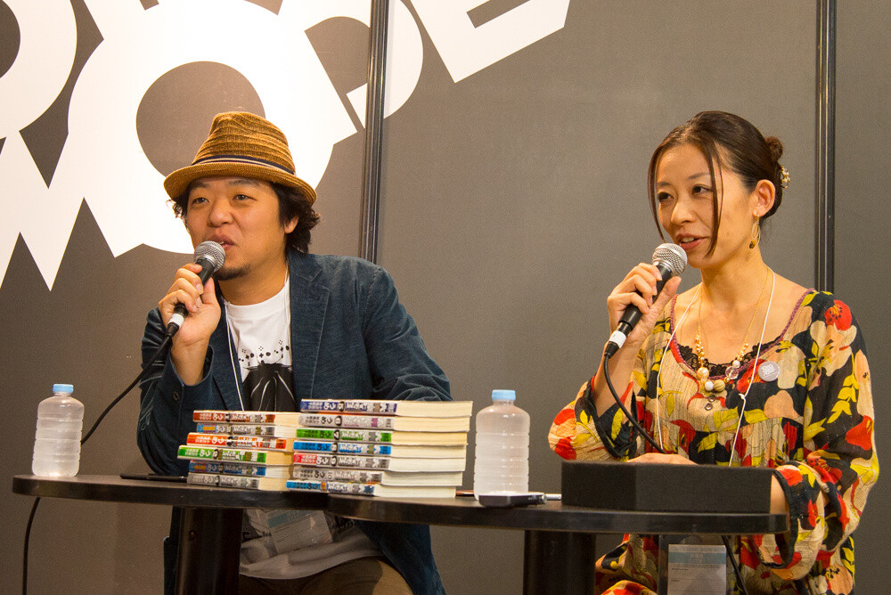 The manga artist combo, Ume. Left, Ozawa (author/planner); right, Seno (illustrator) 0