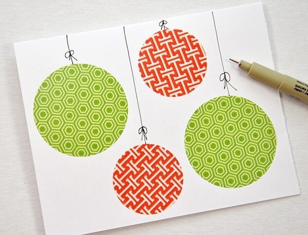 5 Beautiful Washi Tape Christmas Cards 2