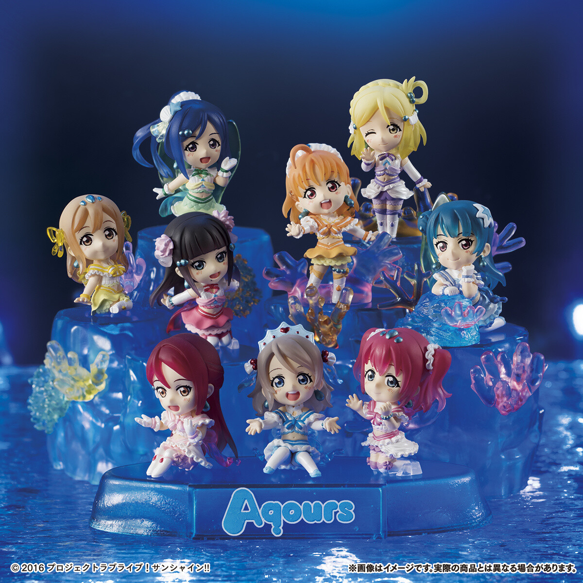 All Nine Love Live! Sunshine!! Aqours Members Hit the Stage as Chibi Figures! 1