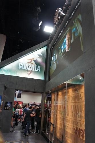 The booth Legendary Pictures had at Comic-Con itself. From here, it doesn't stand out much.  1