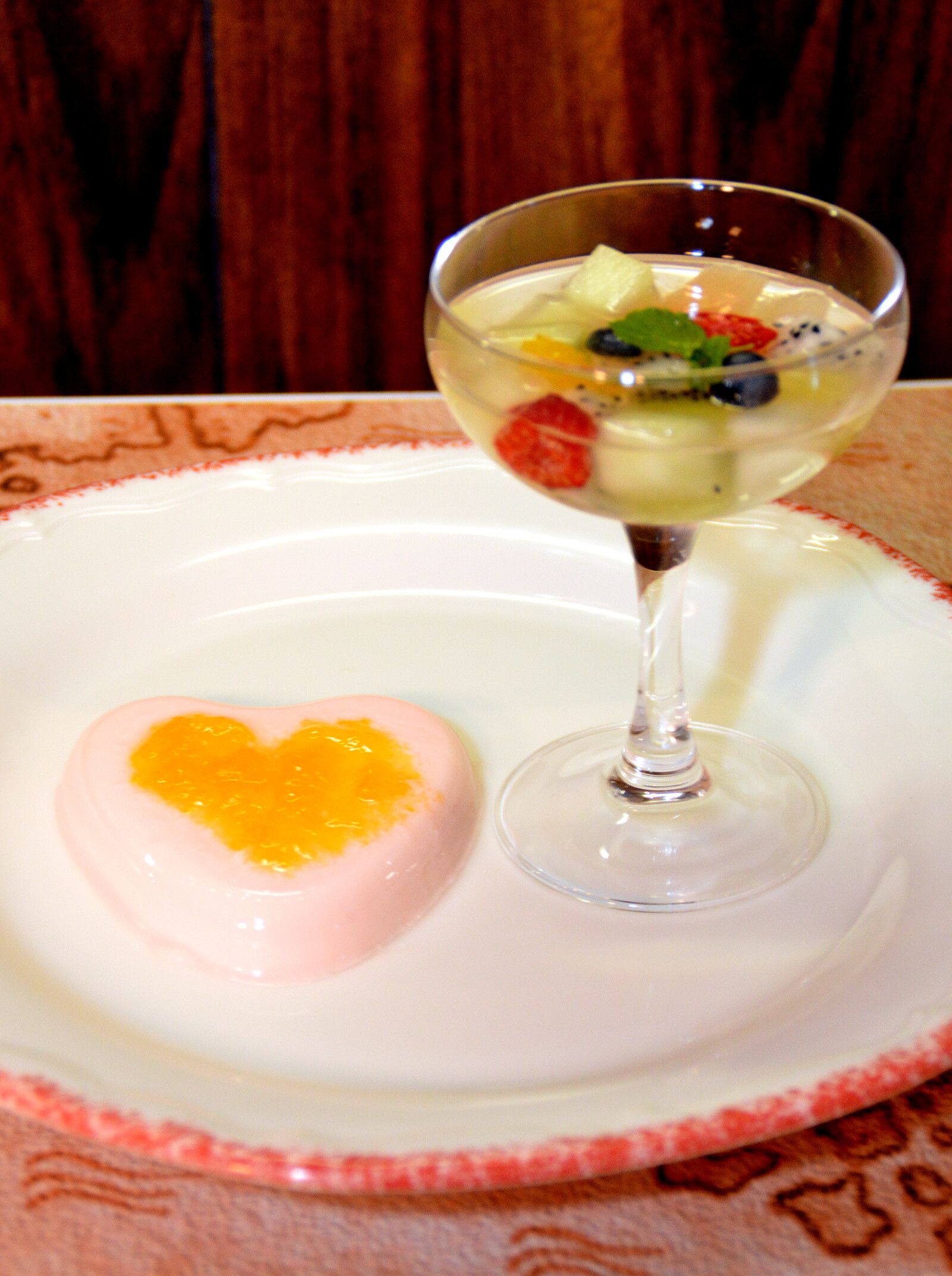 “Gentlemen’s Taste Panna Cotta & Macedonia collab garnished with mandarin orange sauce” (750 bellies) 12