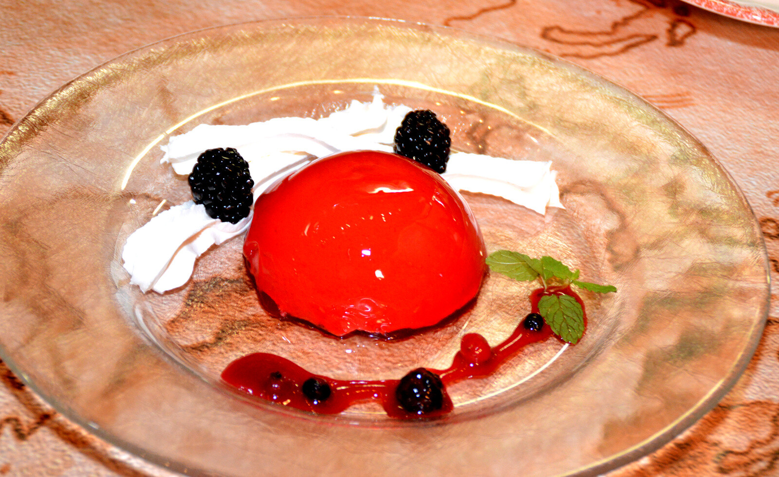 “Red-nosed great adventure ‘Framboise Mousse’ garnished with scattered fruit” (700 bellies) 10