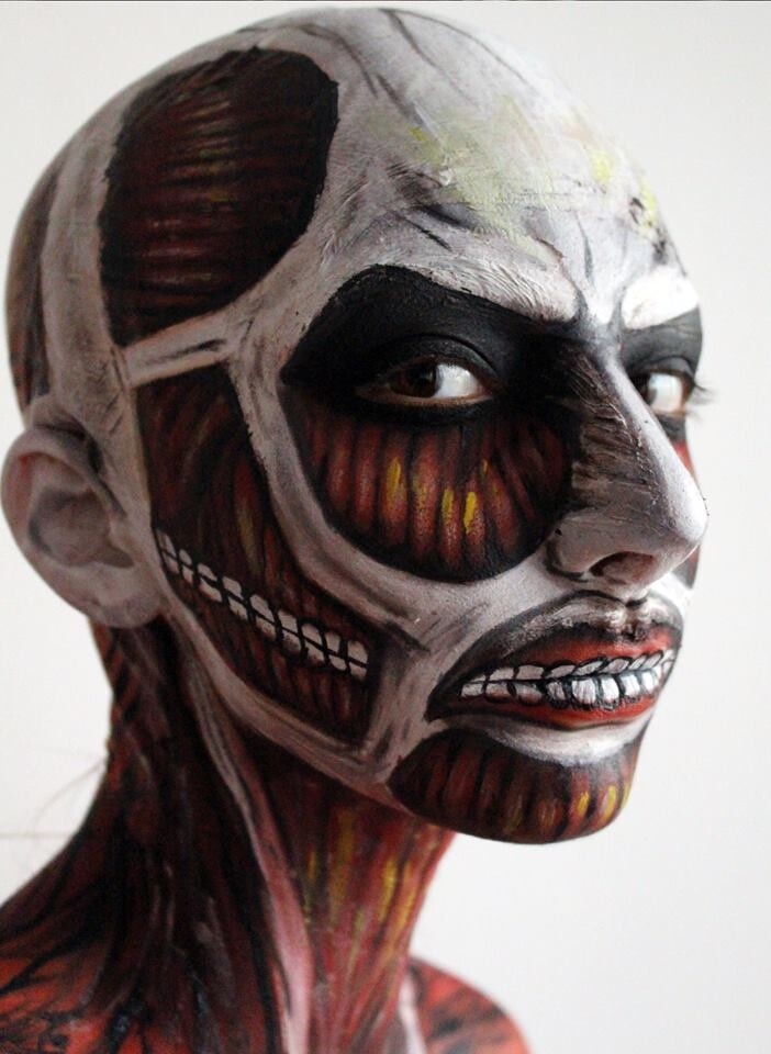 2D Expressed in Real Life! Romanian Makeup Artist Shows off Colossal Titan Makeup! 4