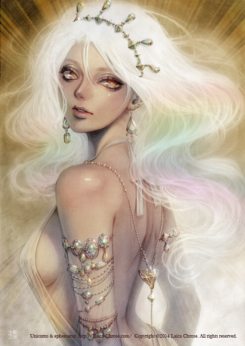 “Iridescence~Iridescent Clouds,” a series that uses meteorological phenomena as character traits. It uses iridescent clouds painted green and red by the nearby sun as its motif. 8