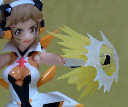 a punch impact effect emitting a shock wave can be attached to the right hand one piece at a time. These are made with clear parts and are used to cover the top of the fist. 5