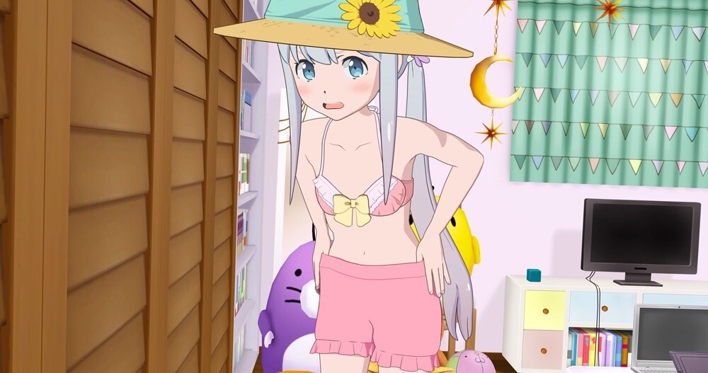 Wake Up to a Swimsuit-Clad Sagiri with Eromanga Sensei VR Game! 1