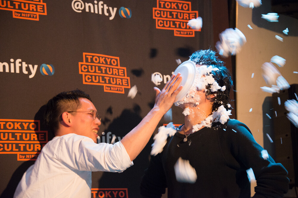 Baptising the loser with whipped cream as “punishment.” It’s flying everywhere! 26