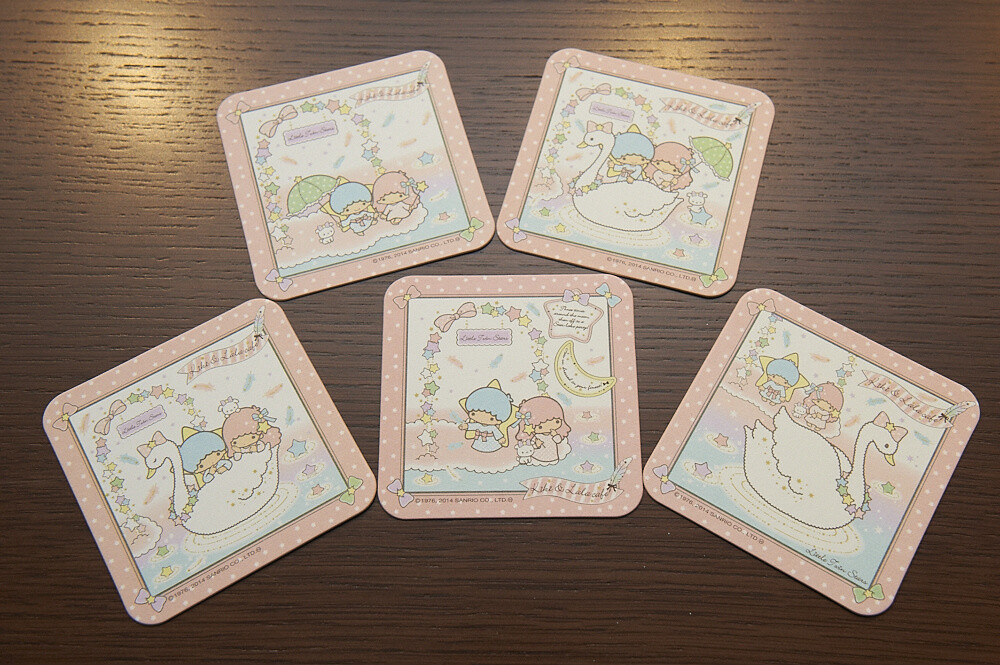There are five Kiki & Lala Cafe limited coasters to collect. 15