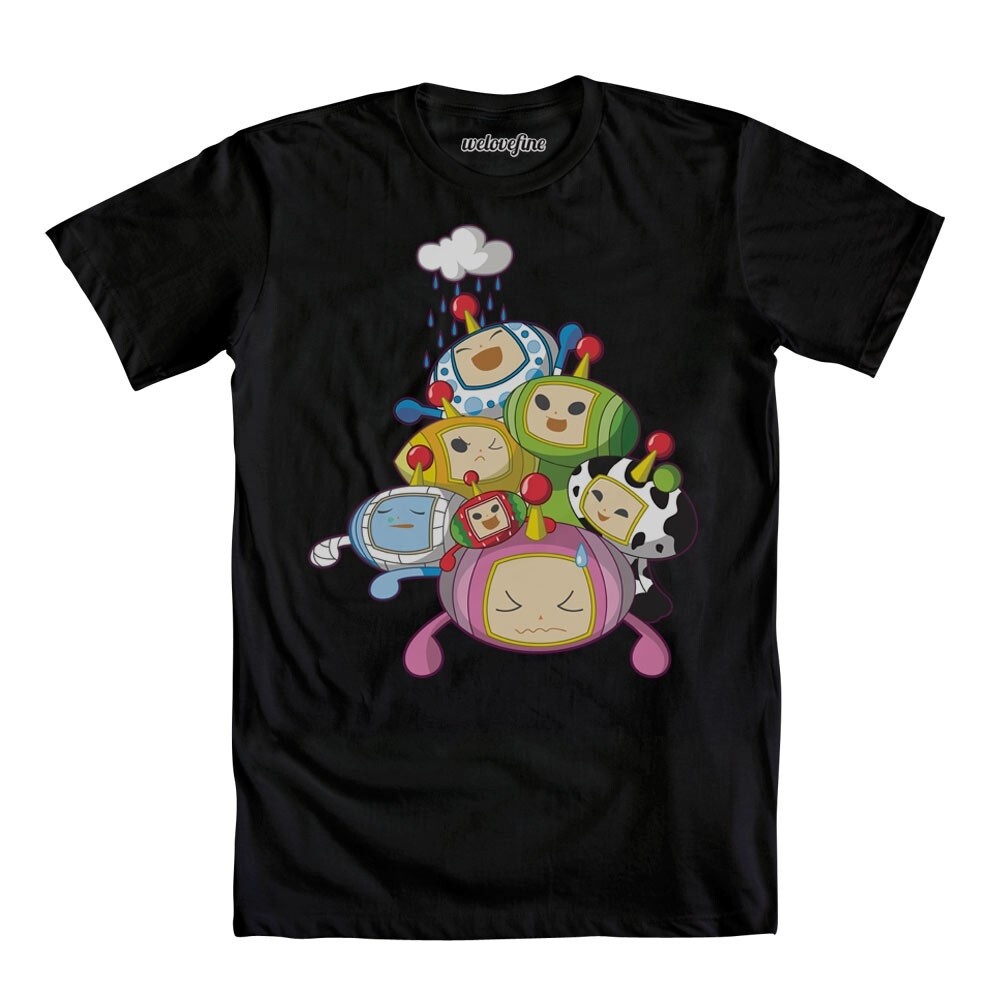 KATAMARI TEE COL：BLACK Katamari Damacy T-shirt KATAMARI White Black Gray Cotton 100