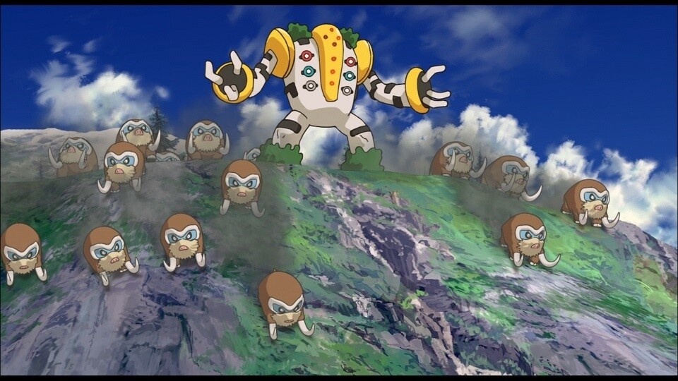 Regigigas, appearing in *Pokémon: Giratina and the Sky Warrior* (08). 6
