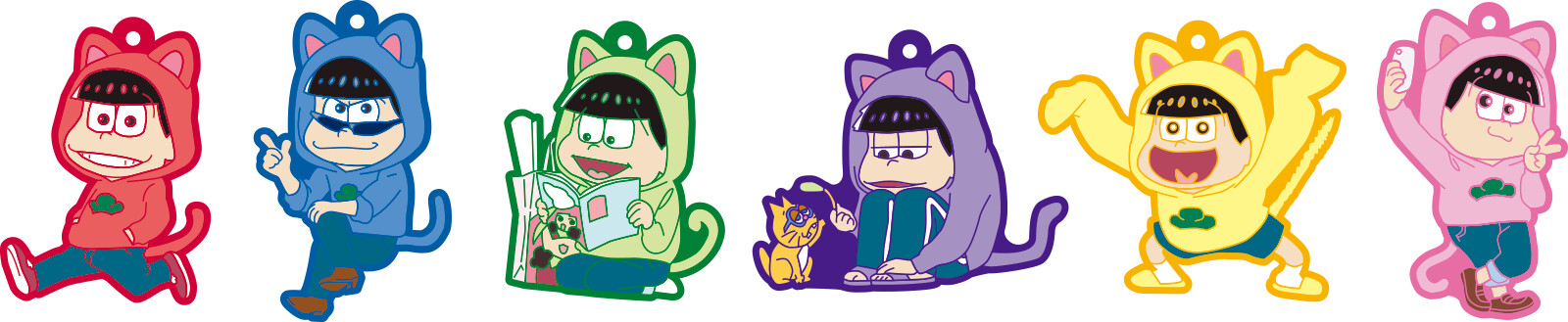 Matsuno Siblings in Cat-Eared Hoodies for Specially Illustrated Limited Edition Rubber Strap Set! 1