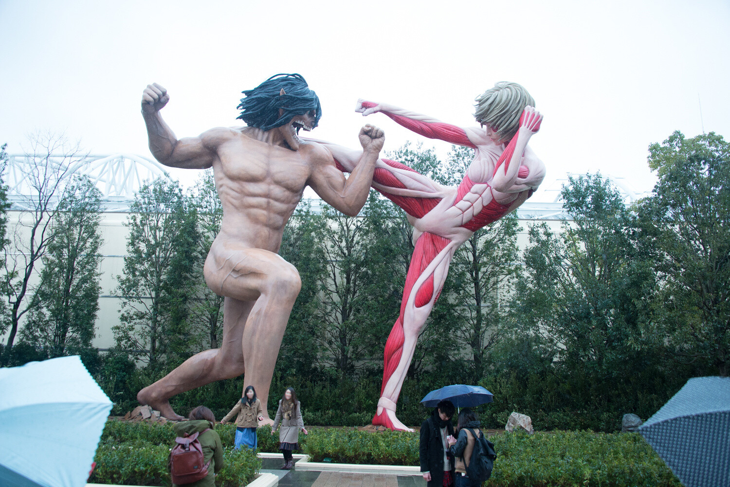 In the *Attack on Titan: The Real* area are life-size recreations of a 15-meter class Eren and 14-meter class Female Titan. 5
