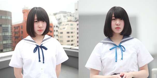 Left: Tsukekae Seifuku white collar + blouse | Right: Tsukekae Seifuku grey collar + blouse / © Tsukekae Seifuku 2