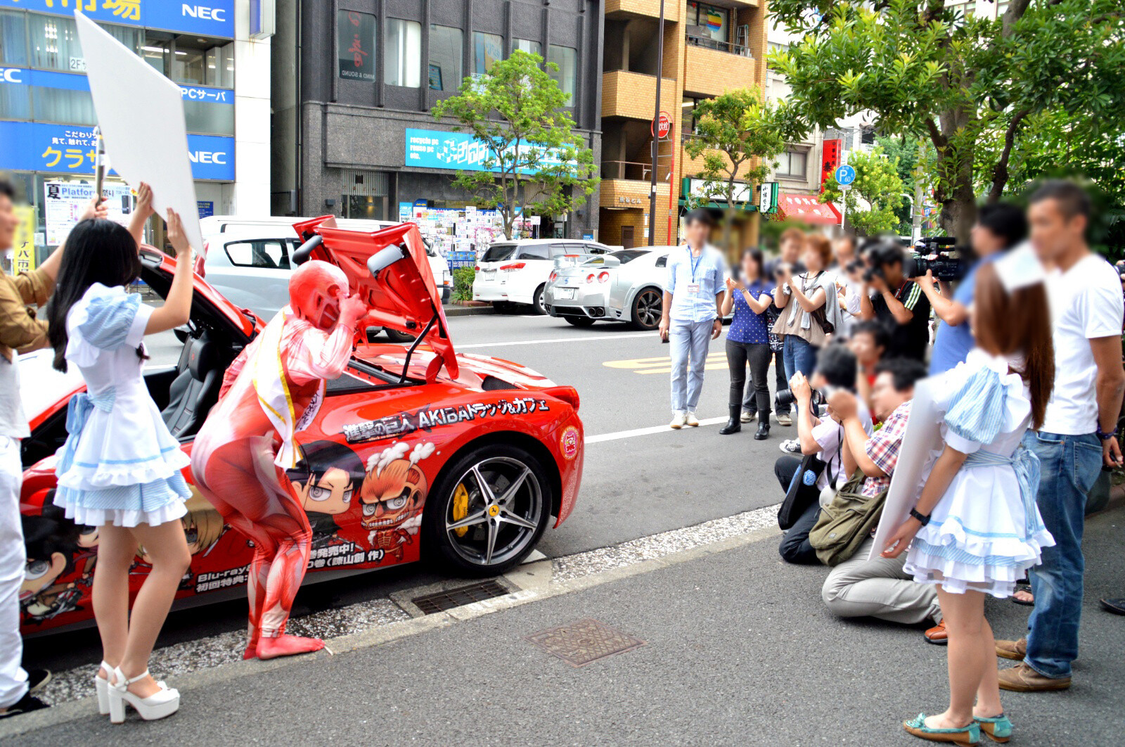 Mr. Titan answers the requests of the press corps. 14