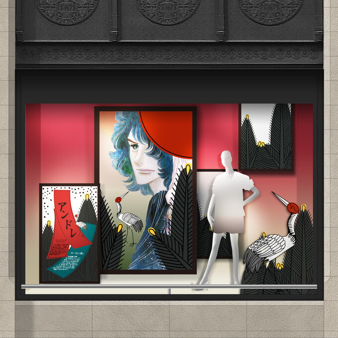 Image of Isetan Shinjuku's store window decorations 1