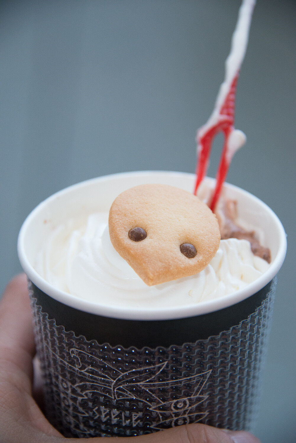 There are also plenty of food items available themed after each of the franchises. The picture shows the Angel Extermination Drink. Use the Lance of Longinus to search for the Angel’s red core. 40