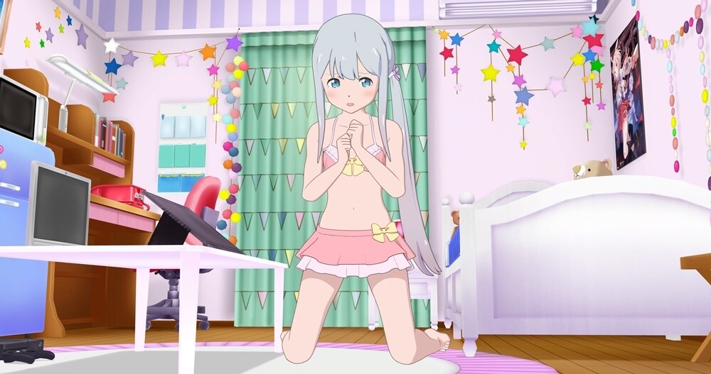Wake Up to a Swimsuit-Clad Sagiri with Eromanga Sensei VR Game! 2