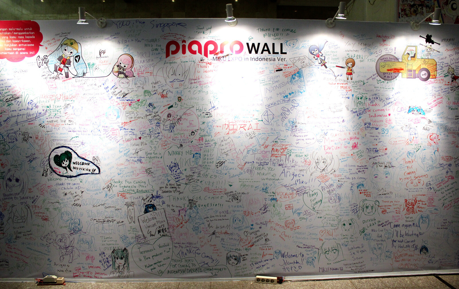 The white board was filled up with messages from fans. 25