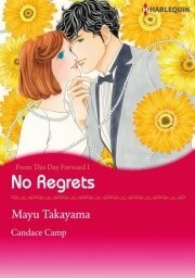 Shimizu on *No Regrets*: “Because a portion of the story is set in the time after World War II, I had to be conscious of using antiquated ways of speaking. It left an impression on me because it’s a story that looks back at an old couple’s love when they were young, a type of story hardly seen from Harlequin.”   3