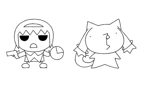 Homura and Kyubey drawn by Hiroki Haritama 4