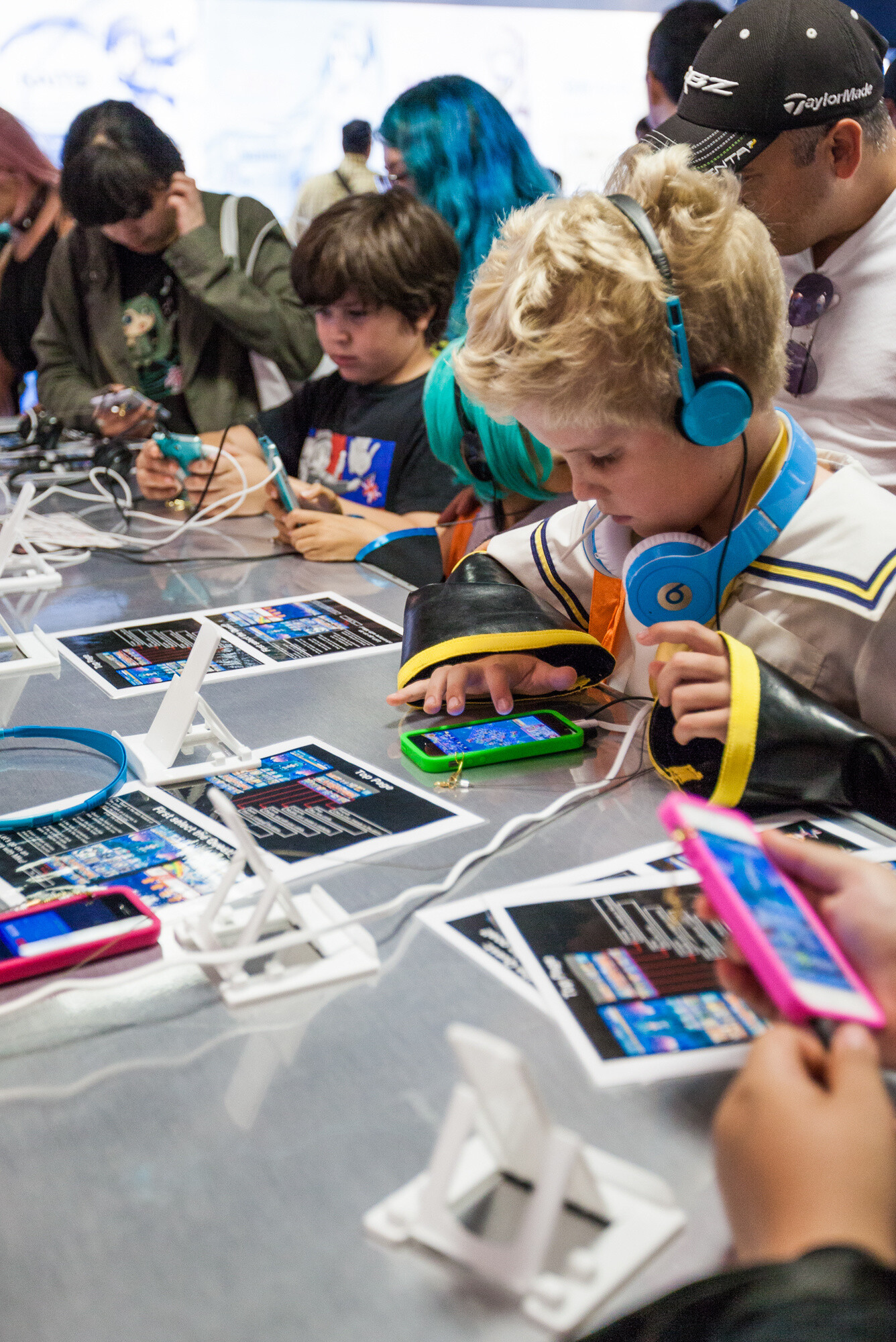 Hugely popular with kids were the demos of mobile games and the area for listening to Vocaloid music. MIKU EXPO 2014 in LA: Photo by Kumo Takeda 3