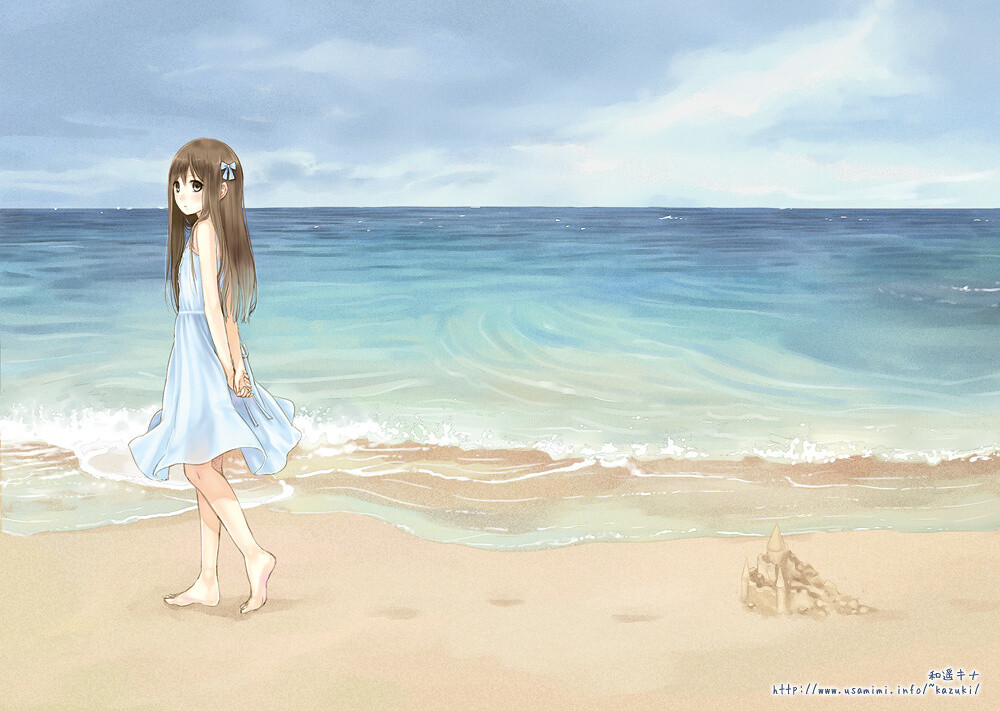 "Young Girl and the Sandy Beach in the afternoon, end of Summer" by Kazuharu Kina  11