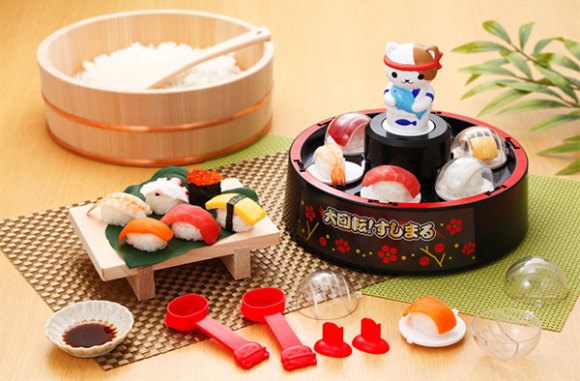Clever home sushi-making set puts a whole new spin on revolving sushi