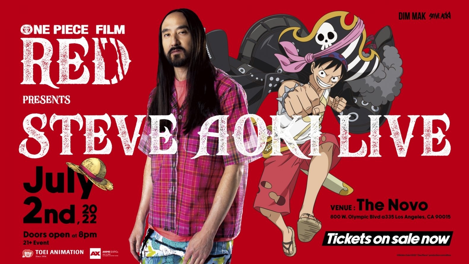 One Piece Film: Red-Themed Steve Aoki Concert Blows the Roof Off AX 2022!