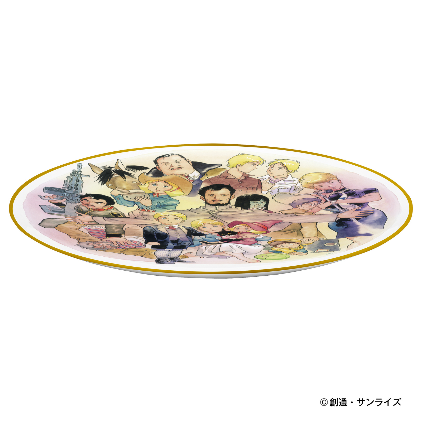 “Yoshikazu Yasuhiko x Noritake Mobile Suit Gundam: The Origin Char and Sayla Memorial Plate” front 1