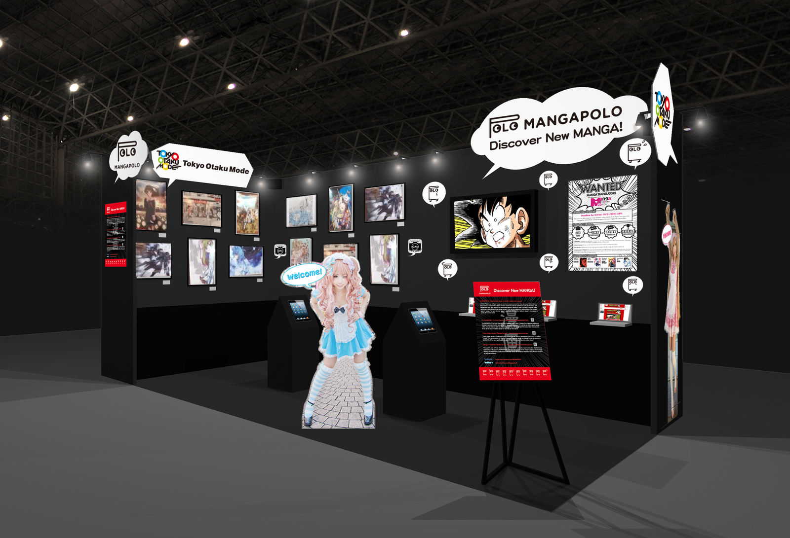 Concept image of TOM's booth at NYCC 2