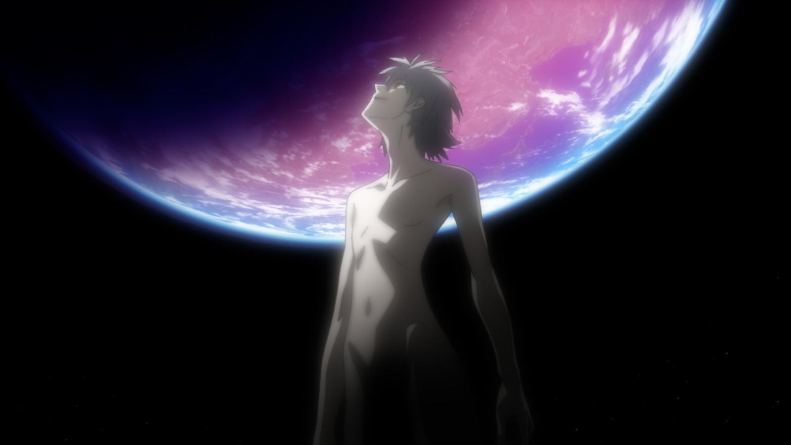 From the *Evangelion* film. Many memorable scenes in the *Evangelion* series feature the moon. © Khara Inc. 6