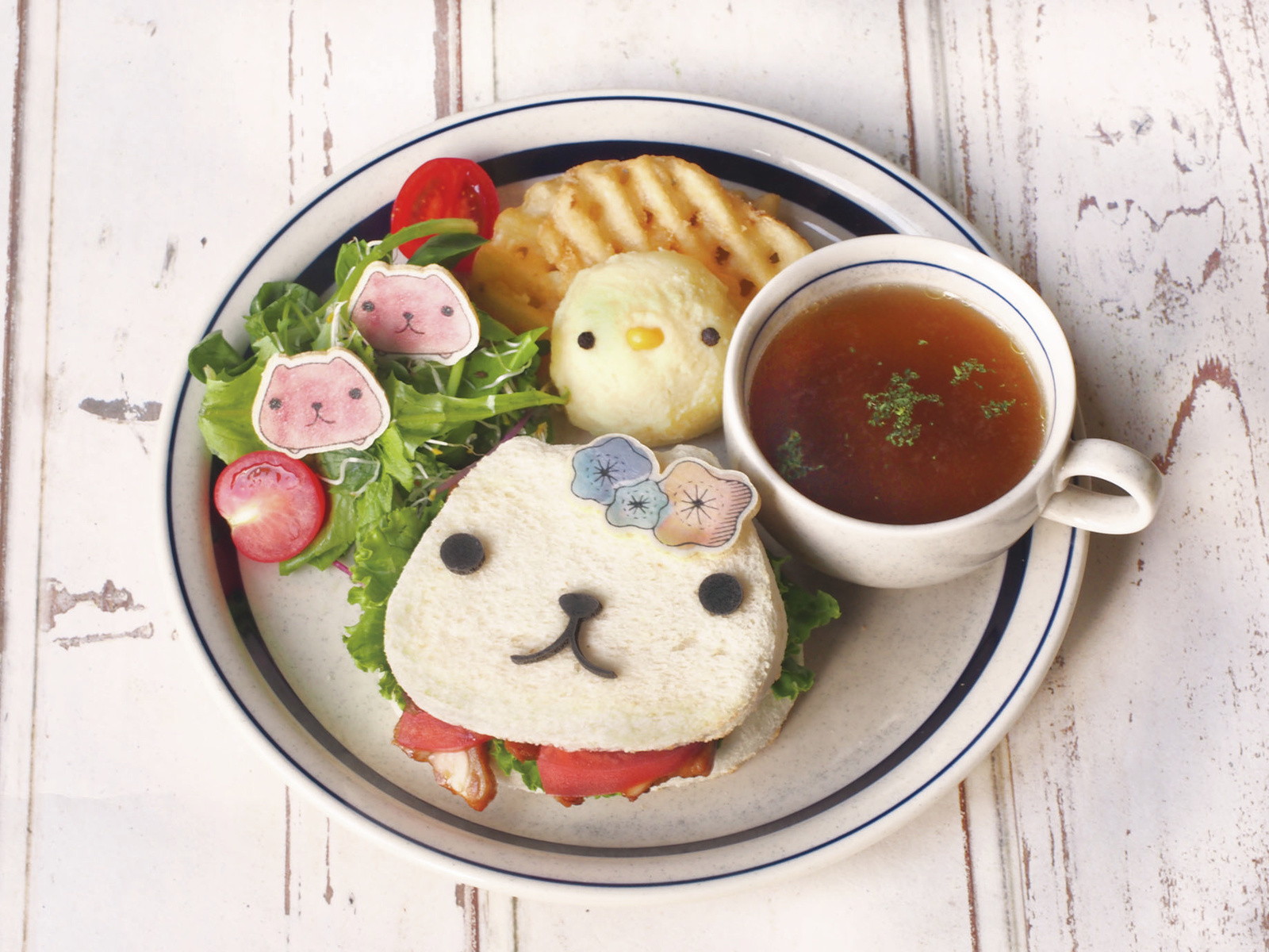 White-san & Friends Chicken Sandwich Platter 3