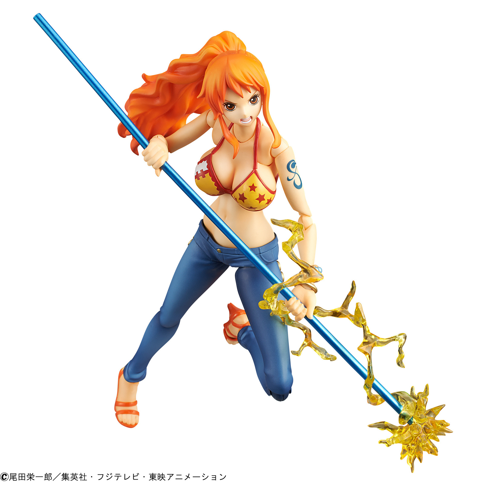 Ahoy There Landlubbers! It's Nami in Her Bikini Top and Denim Outfit - Watch Out for Those Sanji-esque Punk Hazard Heart Eyes!