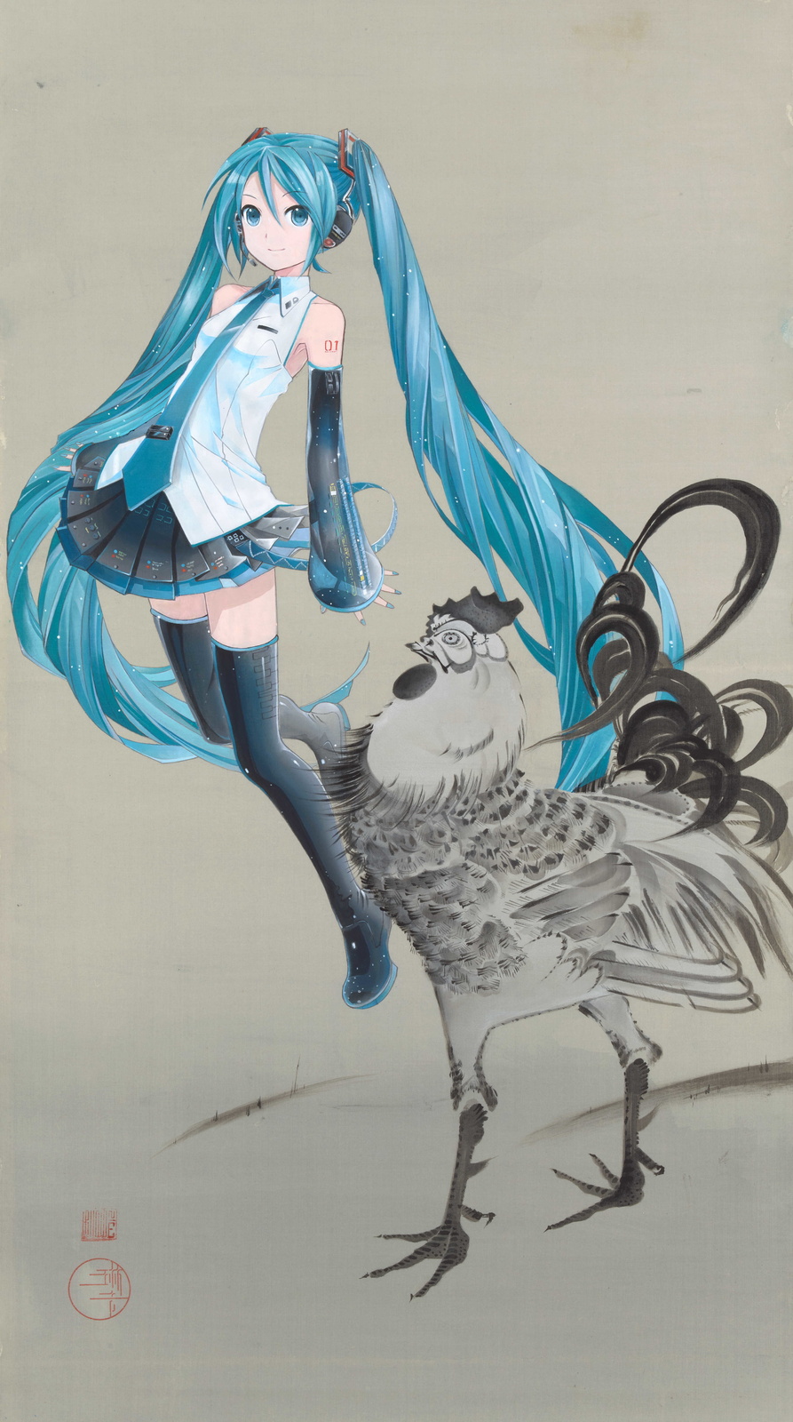 Hatsune Miku, Rilakkuma and More Go Back in Time With Traditional Art! 5