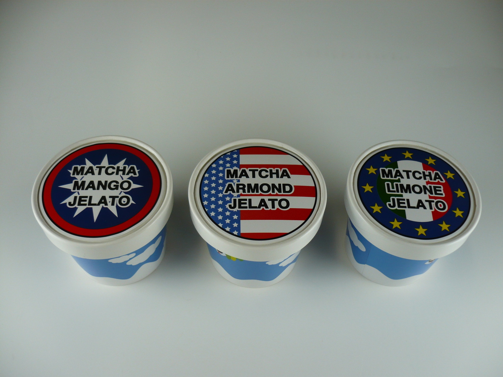 The three varieties of matcha gelato 2